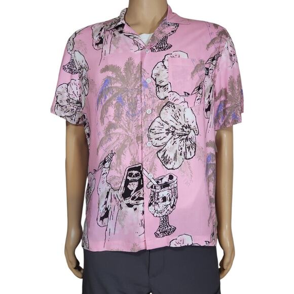 Lost Enterprises Men’s Dead Summer Pink Woven Button Shirt NWT Size Small - Picture 1 of 7
